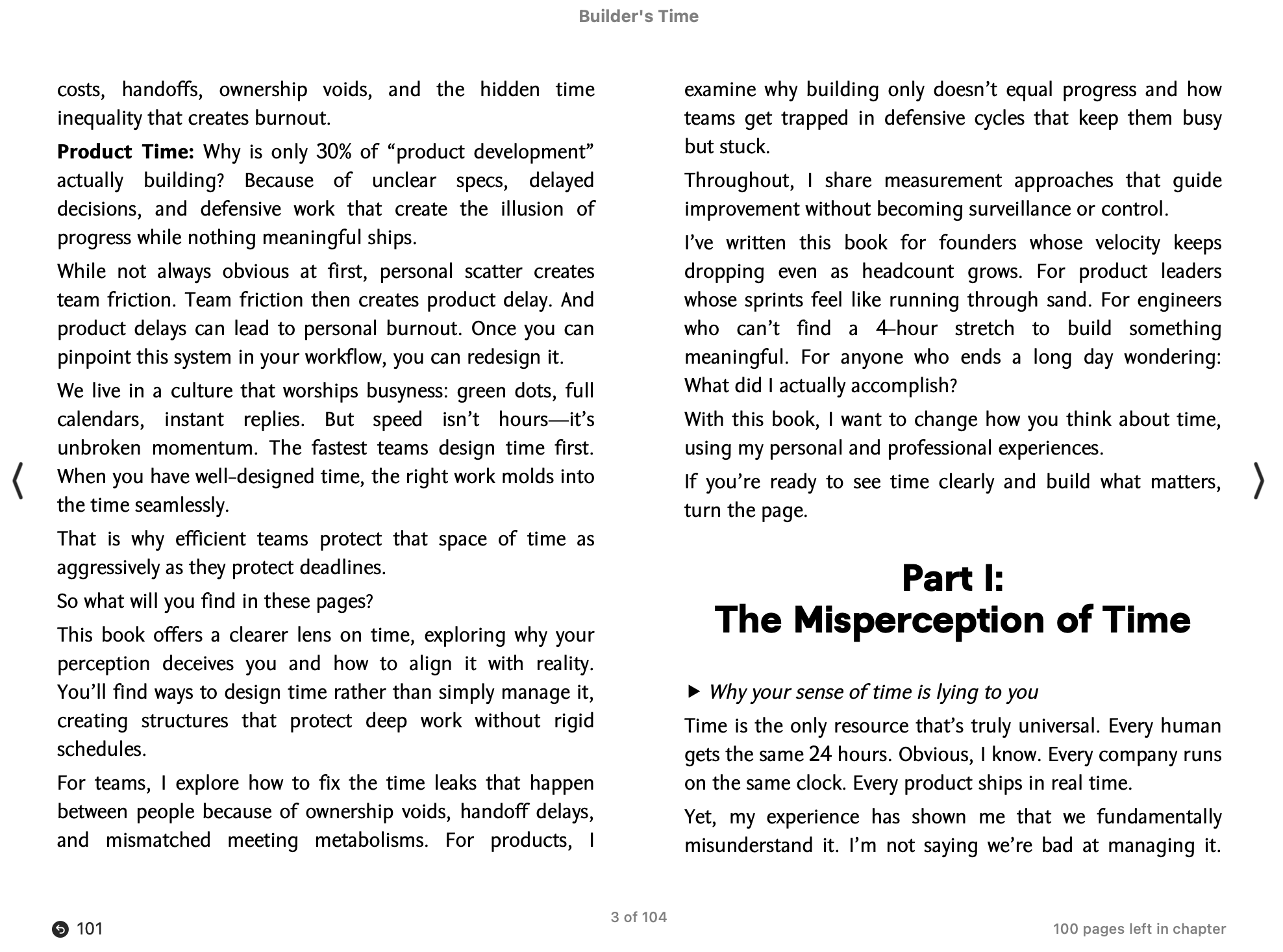 Builder's Time - Part I: The Misperception of Time